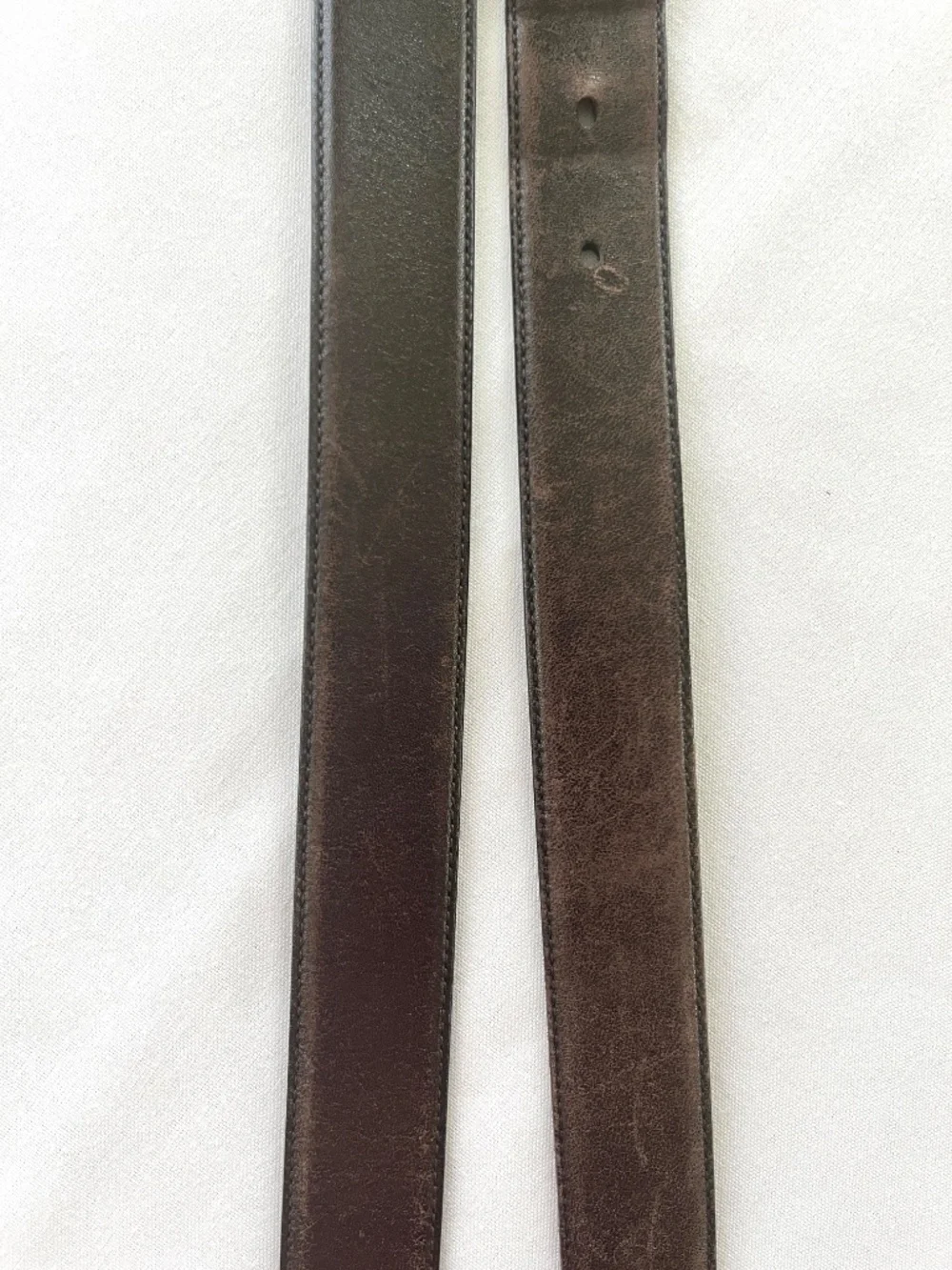 COACH Men's Leather belt, 36/90, dark brown/silver